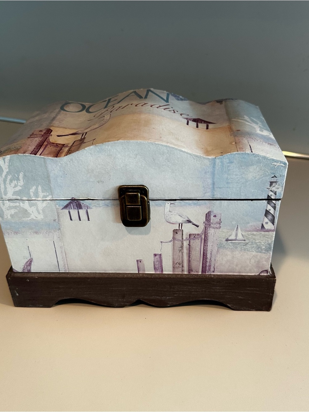 Nautical Decorative Lined Jewelry Box or Treasure Chest